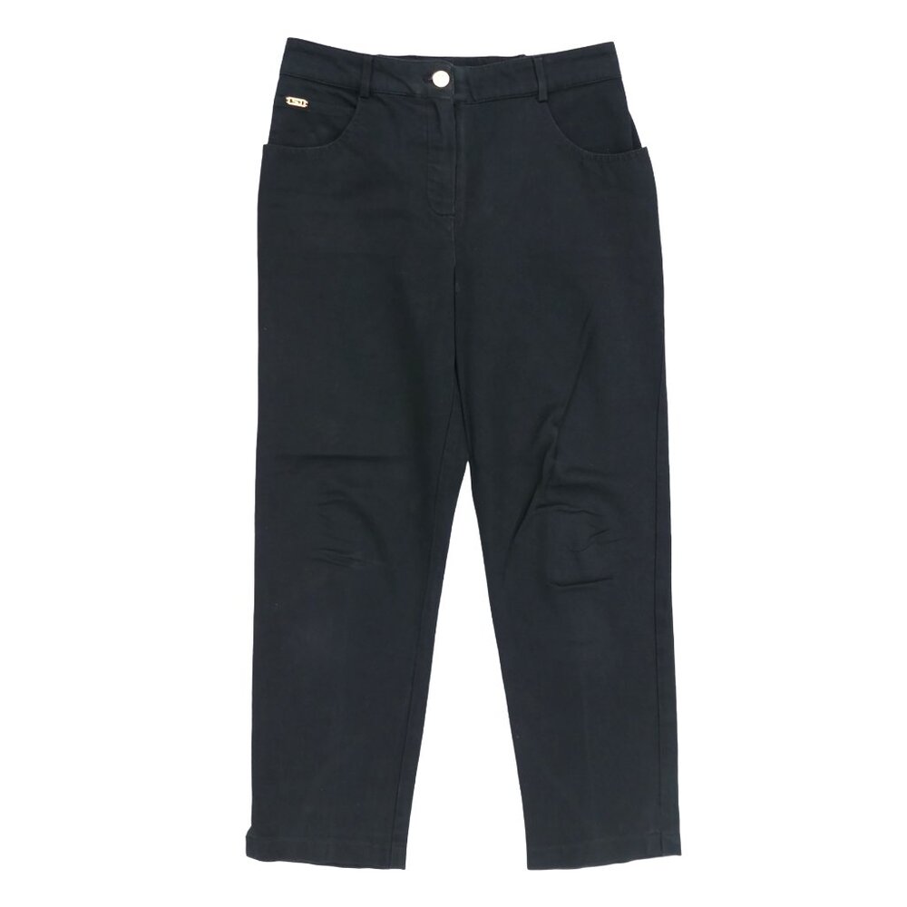 St John Sport Essentials By Marie Gray Black Denim Jeans Bareback Logo Stretch 4